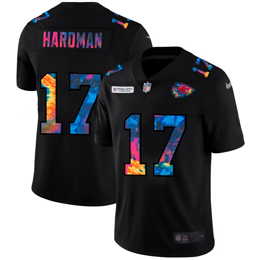NFL Kansas City Chiefs #17 Mecole Hardman Men Nike MultiColor Black 2020  Crucial Catch Vapor Untouchable Limited Jersey